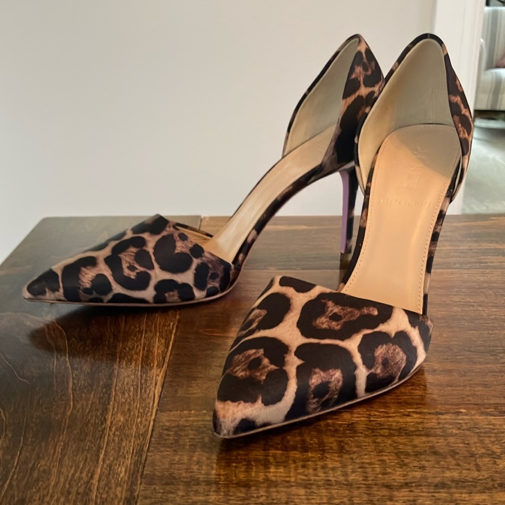 JCrew Elsie D’Orsay in Leopard Satin